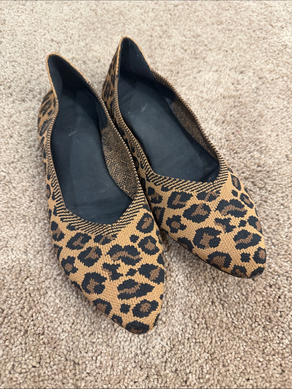 MIA Leopard Pointed Toe Flats in Brown and Black